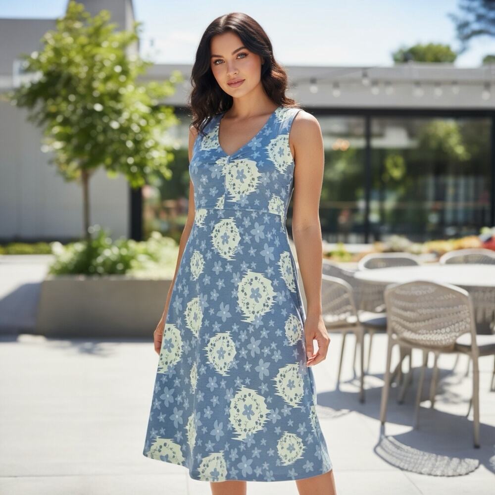 Toad&Co Blue Rose Marie Sleeveless Dress - Size Small